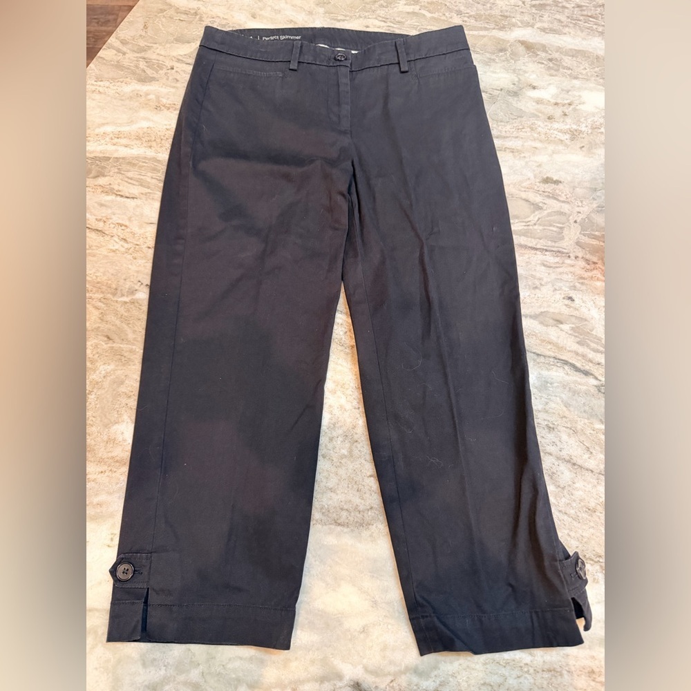 Talbots Perfect Skimmer Pants Women’s Size 4 Black Stretch Cropped